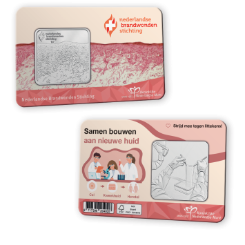 Nederlandse Brandwonden Stichting penning in coincard
