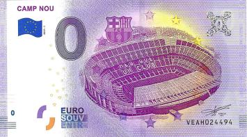 0 Euro biljet Spanje 2019 - Camp Nou FC Barcelona