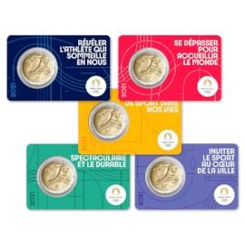 Frankrijk 2 euro 2021 Olympics 1,2,3,4 & 5 in coincard