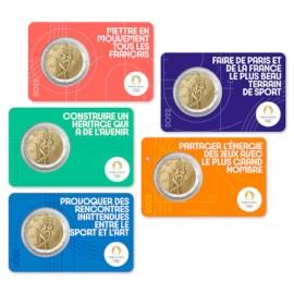 Frankrijk 2 euro 2022 Olympics 1,2,3,4 & 5 in coincard