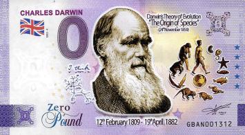 0 Pound biljet Engeland 2022 - Charles Darwin KLEUR