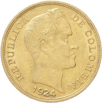 Colombia 10 pesos gold 1924
