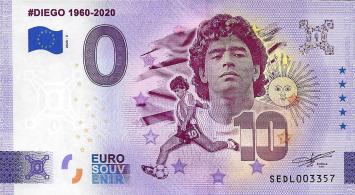 0 Euro biljet Italië 2023 - Diego 1960-2020