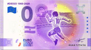 0 Euro biljet Argentinië 2020 - Diego ANNIVERSARY