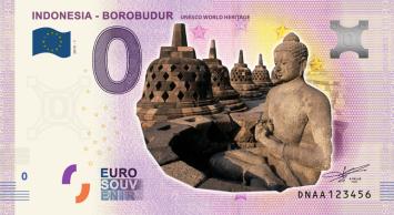 0 Euro biljet Indonesië 2019 - Borobudur KLEUR