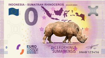 0 Euro biljet Indonesië 2019 - Sumatran Rhino KLEUR