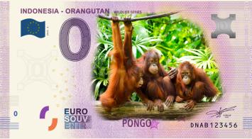 0 Euro biljet Indonesië 2019 - Orangutan KLEUR