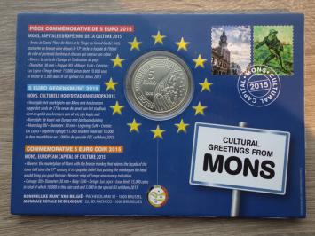 Mons Culturele Hoofdstad 5 euro belgië 2015 BU
