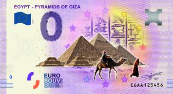 0 Euro biljet Egypte 2019 - Pyramids of Giza KLEUR