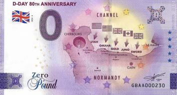 0 Pound biljet Engeland 2024 - D-Day 80th anniversary