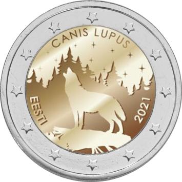 Estland 2 euro 2021 Wolf UNC