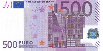 500 Euro biljet 2002 met handtekening J.-C. Trichet (X/R007)