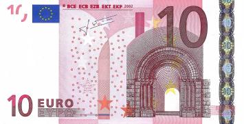 10 Euro biljet 2002 met handtekening J.-C. Trichet (N/F014)