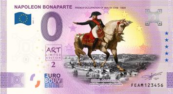0 Euro biljet Malta 2021 - Napoleon Bonaparte KLEUR