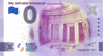 0 Euro biljet Malta 2022 - Hal Saflieni Hypogeum ANNIVERSARY