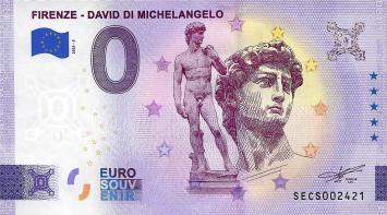 0 Euro biljet Italië 2023 - Firenze - David di Michelangelo