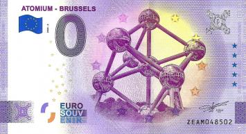 0 Euro biljet België 2020 - Atomium Brussels ANNIVERSARY