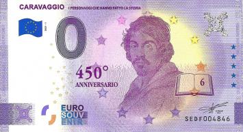 0 Euro biljet Italië 2021 - Caravaggio ANNIVERSARY