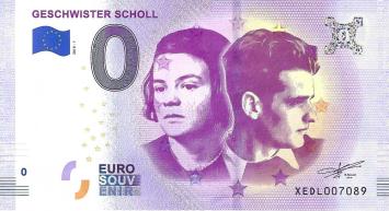 0 Euro biljet Duitsland 2018 - Geschwister Scholl