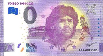 0 Euro biljet Argentinië 2021 - Diego ANNIVERSARY