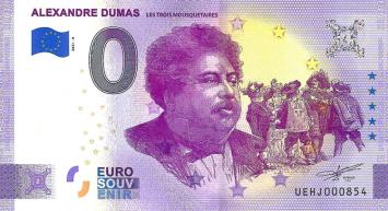 0 Euro biljet Frankrijk 2021 - Alexandre Dumas