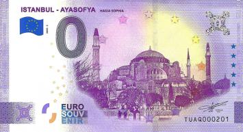 0 Euro biljet Turkije 2020 - Istanbul Ayasofya