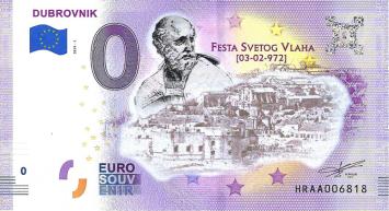 0 Euro biljet Kroatië 2019 - Dubrovnik KLEUR