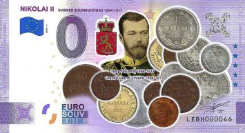 0 Euro biljet Finland 2020 - Nikolai II KLEUR