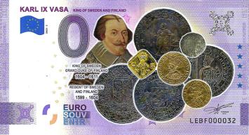 0 Euro biljet Finland 2020 - Karl IX Vasa KLEUR