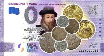 0 Euro biljet Finland 2020 - Sigismund III Vasa KLEUR