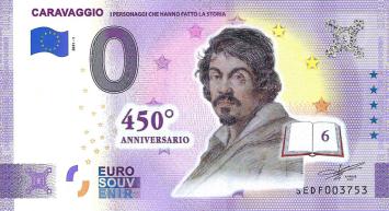 0 Euro biljet Italië 2021 - Caravaggio KLEUR