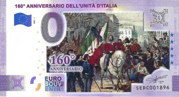 0 Euro biljet Italië 2021 - 160 Anniversario dell'unita d'Italia KLEUR