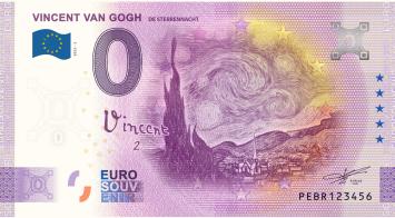 0 Euro biljet Nederland 2022 - Van Gogh De Sterrennacht LIMITED EDITION FIP#62