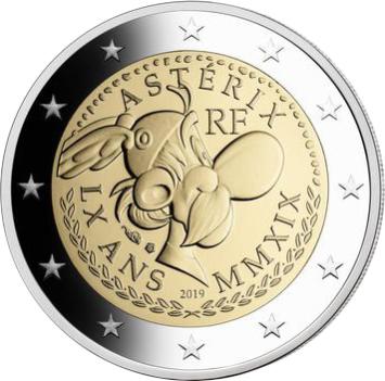 Frankrijk 2 euro 2019 Asterix 1, 2 & 3 in coincard