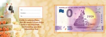 0 Euro biljet Nederland 2020 - Bankbiljet uit het huwelijksjaar in cadeauverpakking