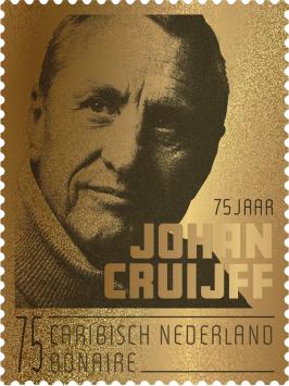 Caribisch Nederland Gouden postzegel Bonaire Johan Cruijff 2022
