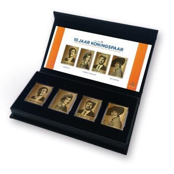 Nederland Gouden postzegelset 10 jaar Koningspaar 2023