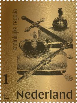 Nederland Gouden postzegel Koninklijke Regalia 2021
