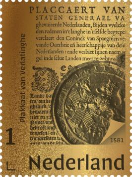 Nederland Gouden postzegel Plakkaat van Verlatinghe 2022