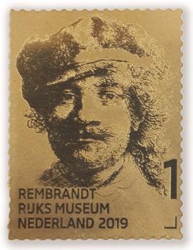 Nederland Gouden postzegel Rembrandt van Rijn 2019