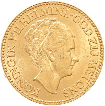 Nederland 10 Gulden goud Wilhelmina