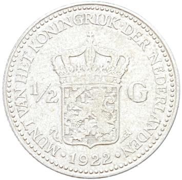 Nederland 1/2 gulden zilver Wilhelmina