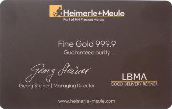 1 gram goudbaar Heimerle+Meule