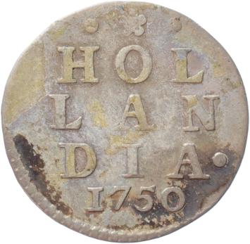 Holland Dubbele wapenstuiver 1750