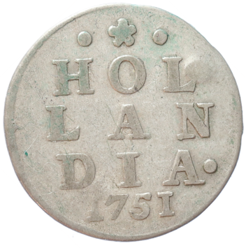 Holland Dubbele wapenstuiver 1751