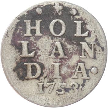 Holland Dubbele wapenstuiver 1753