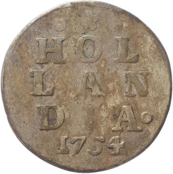 Holland Dubbele wapenstuiver 1754