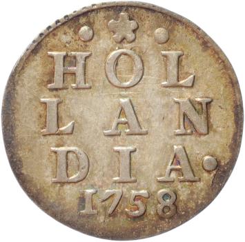 Holland Dubbele wapenstuiver 1758