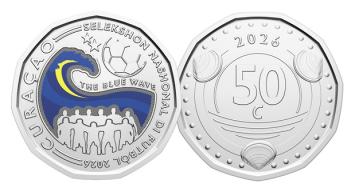 Curacao 50 Cent nikkel 2026 'The Blue Wave' UNC in coincard