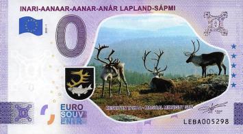 0 Euro biljet Finland 2023 - Inari-aanaar-aanaar--anar Lapland- Sapmi KLEUR